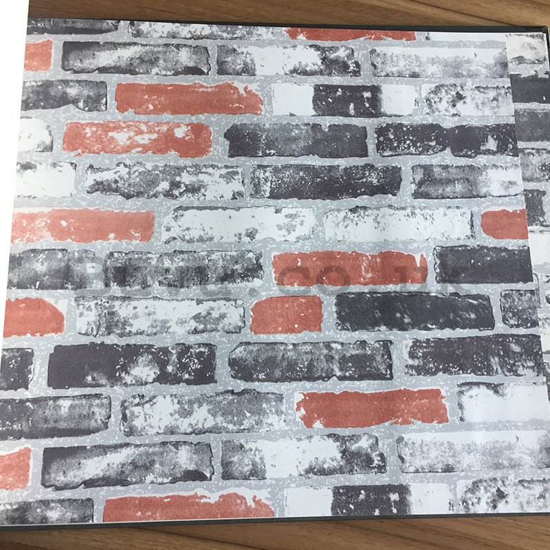 Vinyl wallpaper red-black brick wall