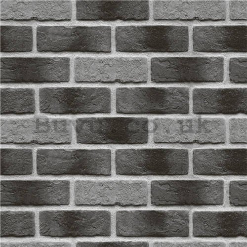 Vinyl wallpaper brick wall gray shade