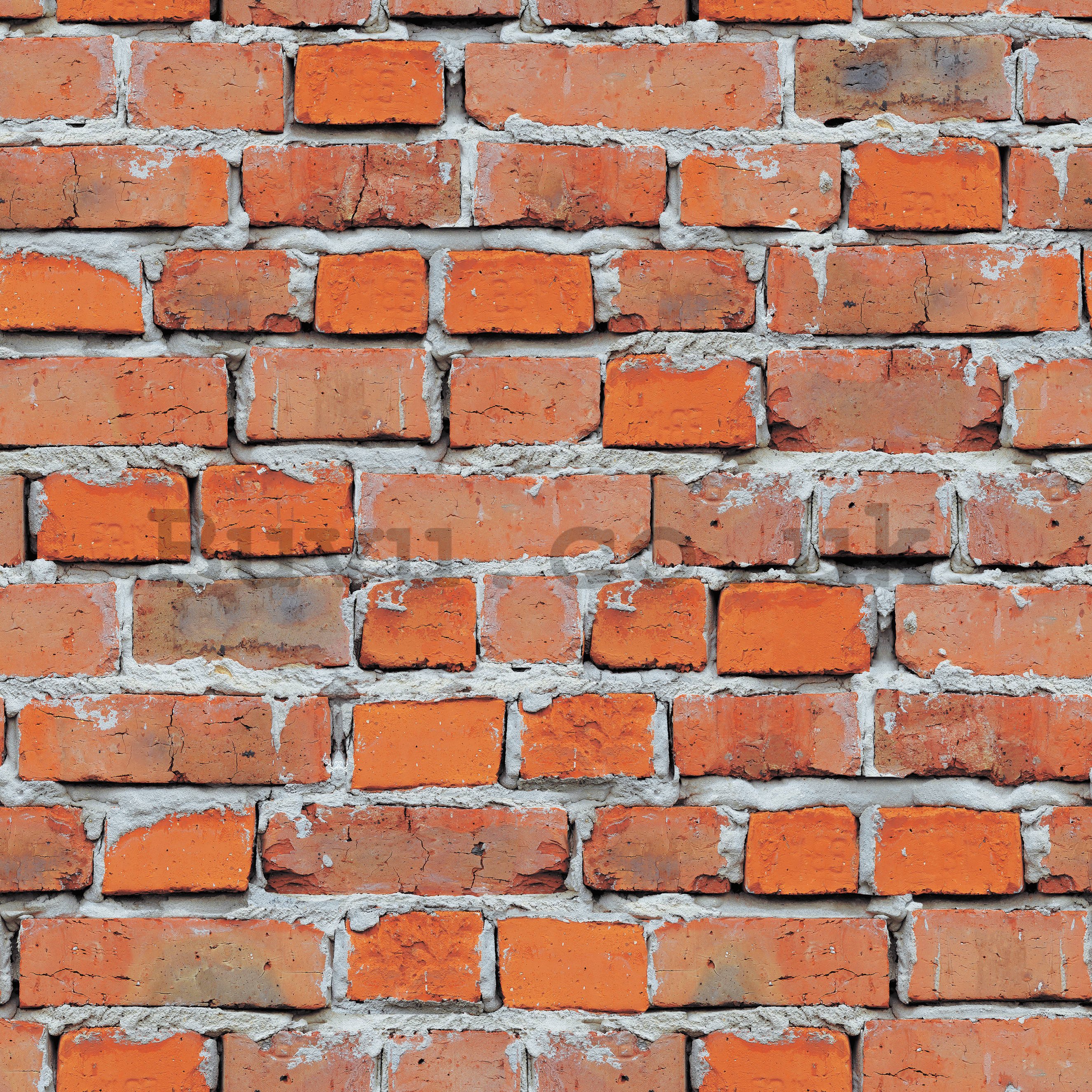 Vinyl wallpaper orange-red brick wall