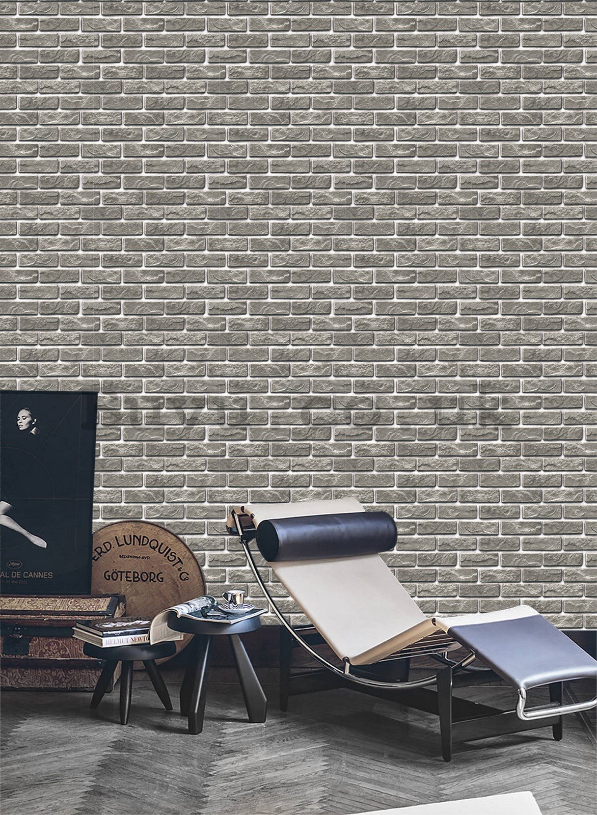 Vinyl wallpaper regular gray brick wall
