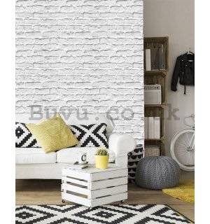 Vinyl wallpaper brick wall gray