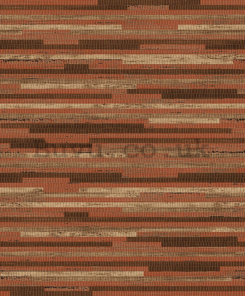 Vinyl wallpaper wooden orange-brown tiles