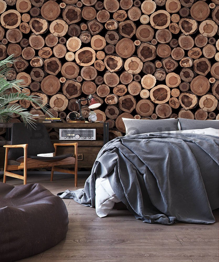 Vinyl wallpaper wood tree trunks