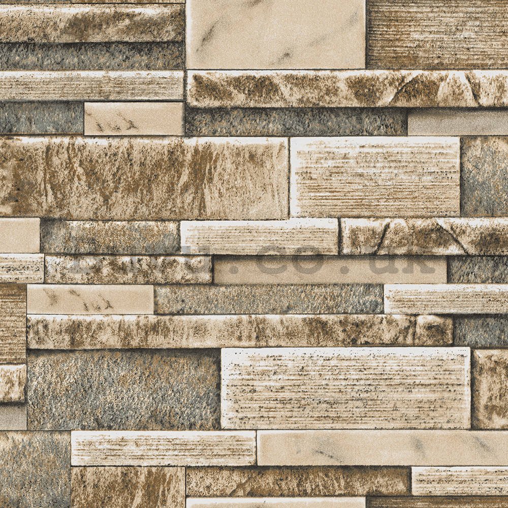 Vinyl wallpaper stone wall brown shades (2)