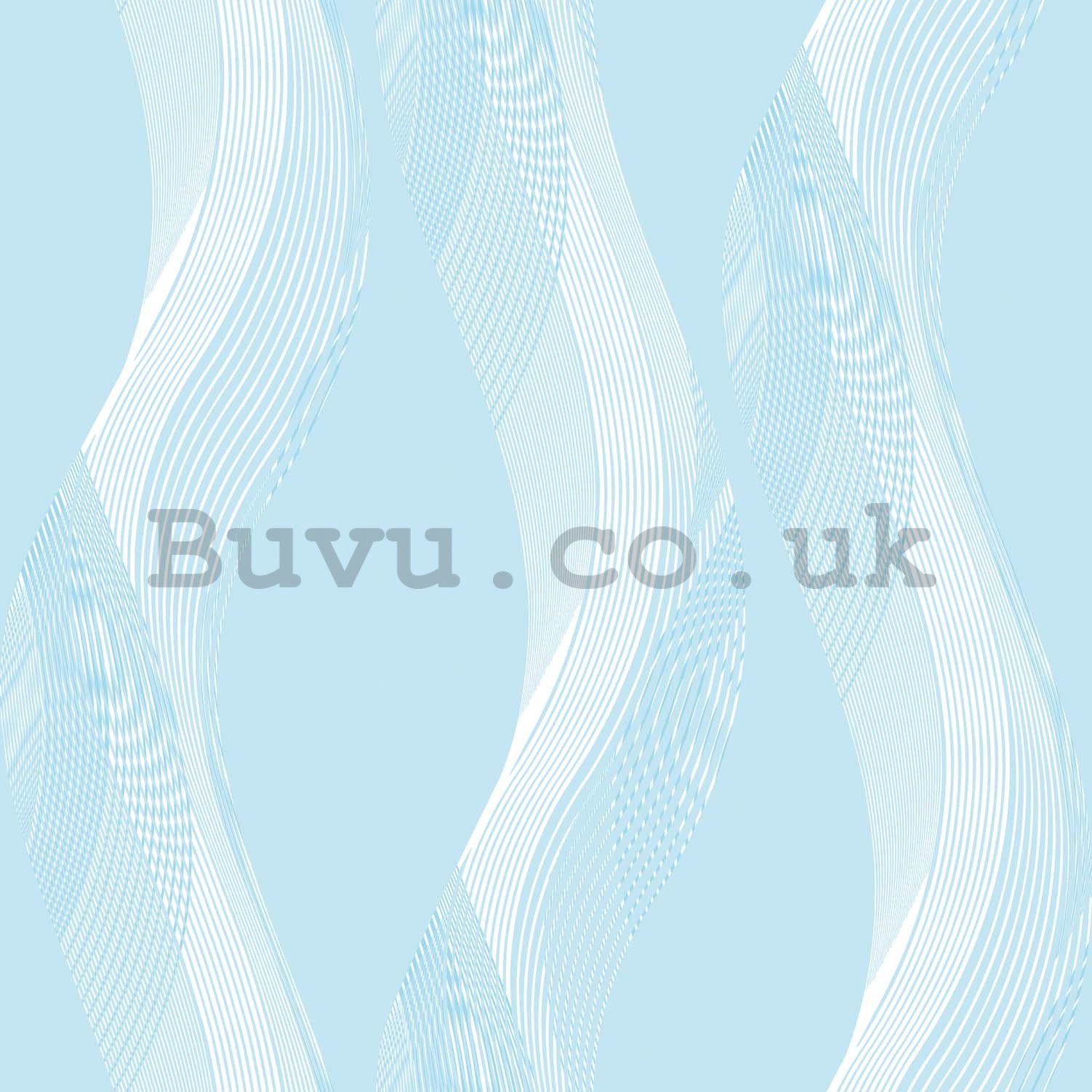 Vinyl wallpaper blue wavy lines