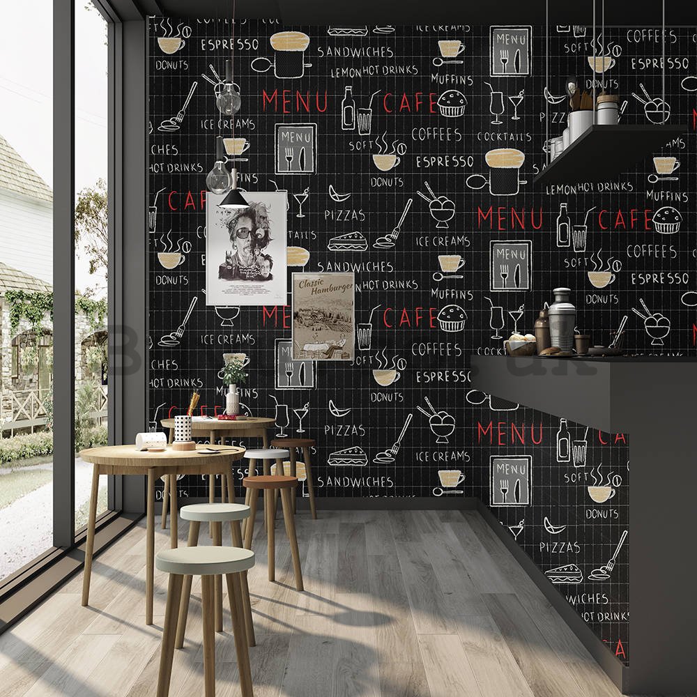 Vinyl wallpaper cafe theme