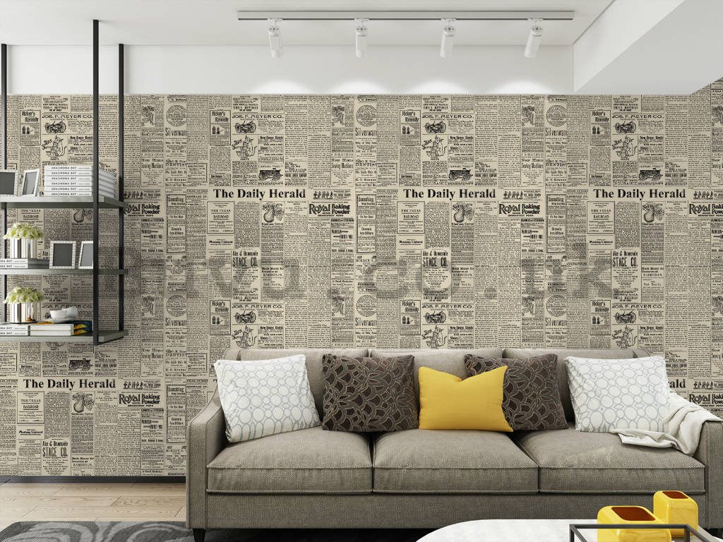 Vinyl wallpaper newspaper printing