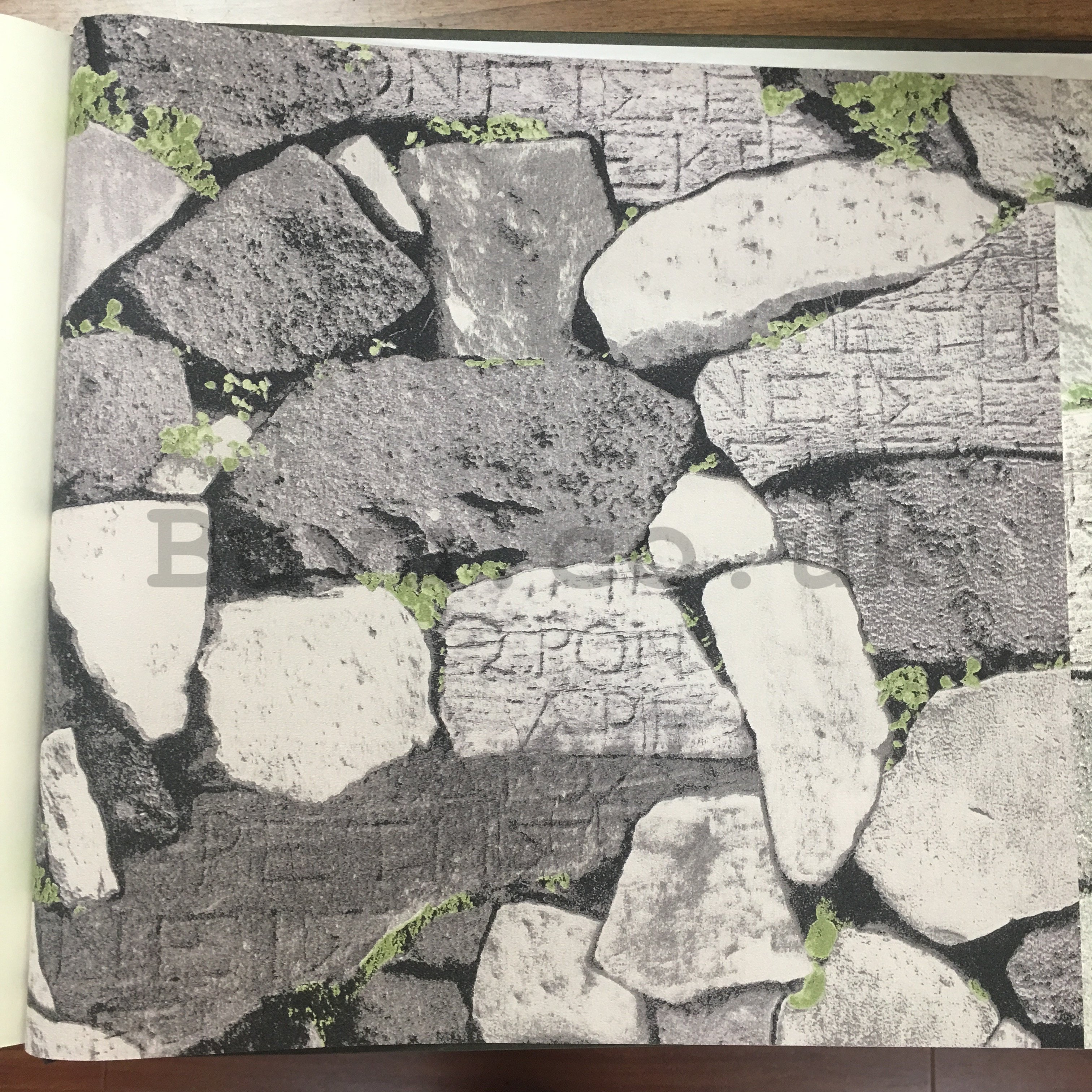 Vinyl wallpaper stacked stones