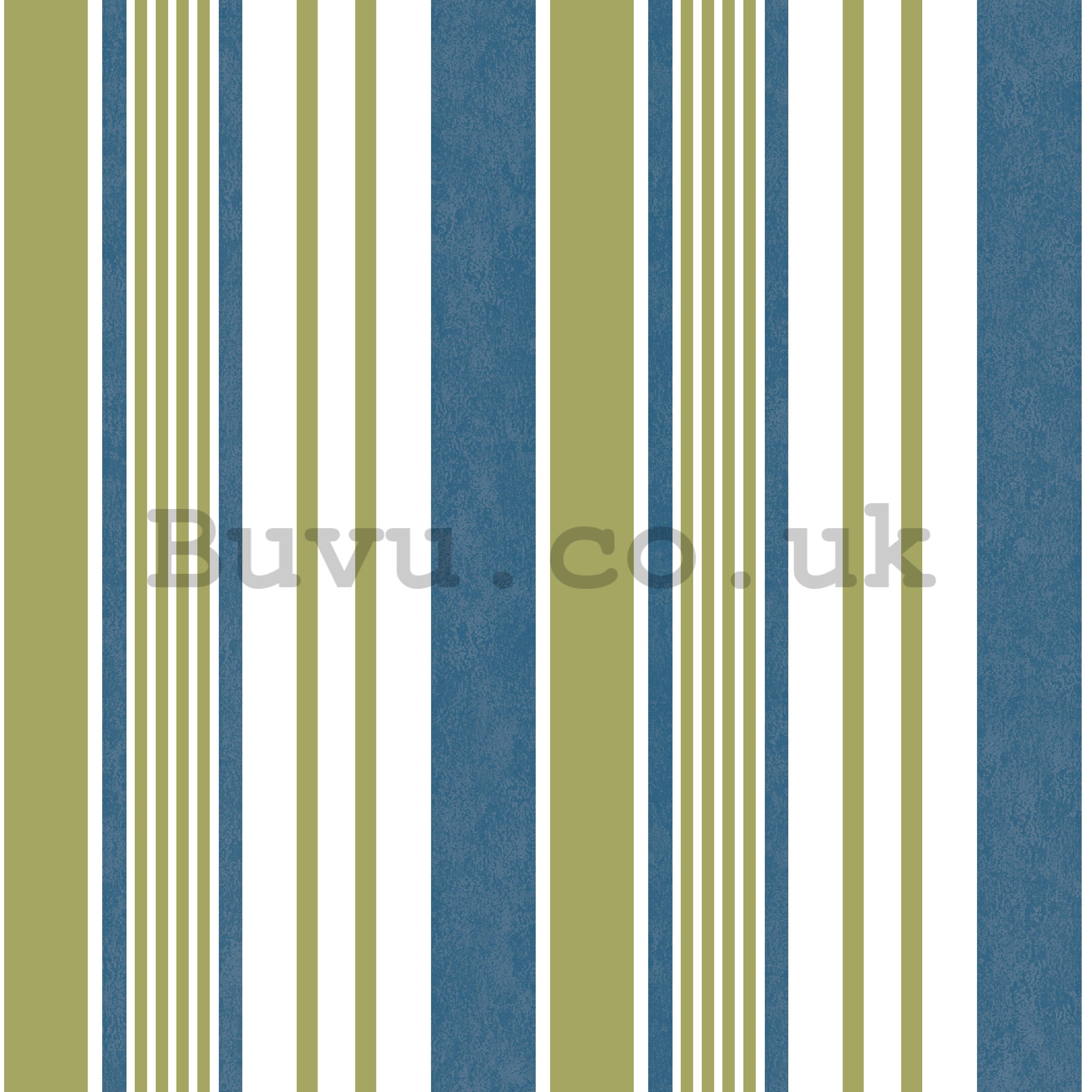 Vinyl wallpaper vertical stripes beige blue