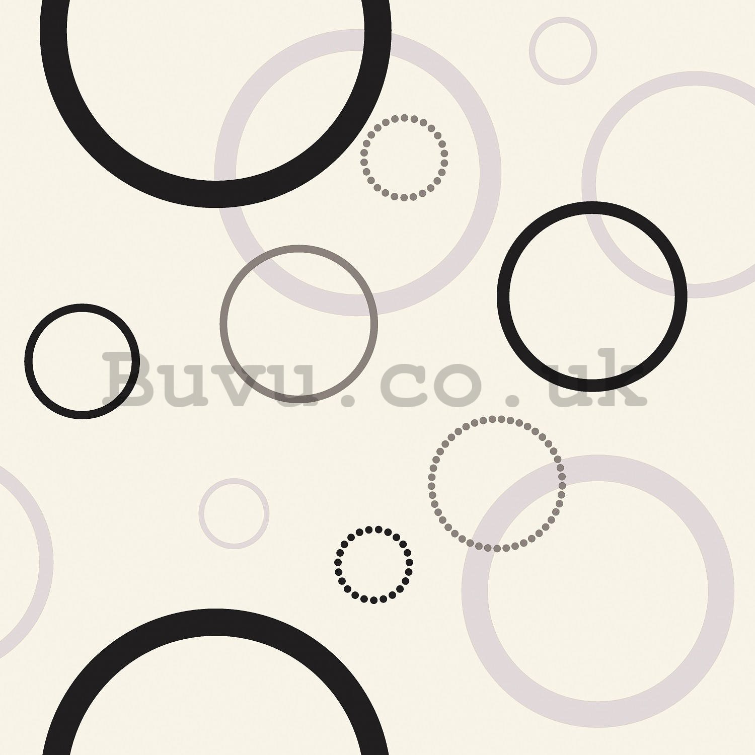 Vinyl wallpaper large gray-black circles