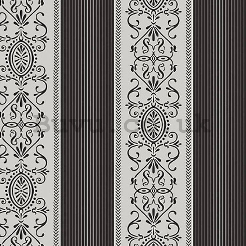 Vinyl wallpaper castle ornaments in black stripes
