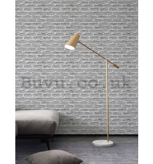 Vinyl wallpaper light gray brick wall