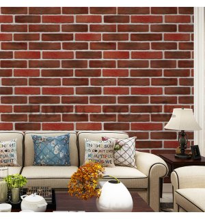 Vinyl wallpaper red brick wall (2)