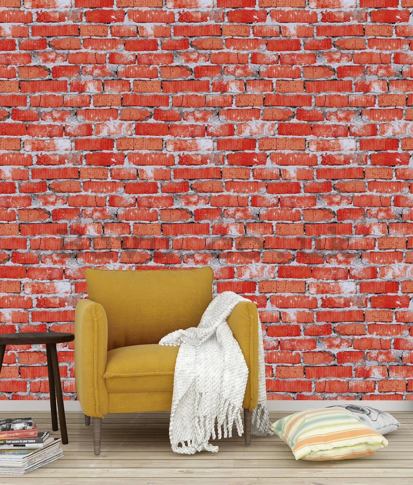 Vinyl wallpaper red brick wall
