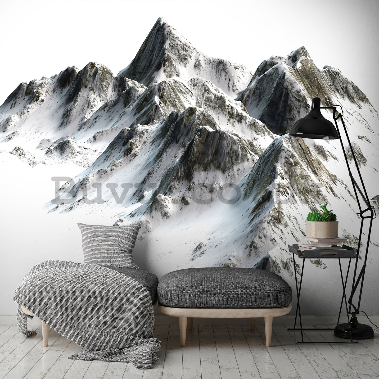 Wall mural vlies: Snowy mountains - 416x254 cm