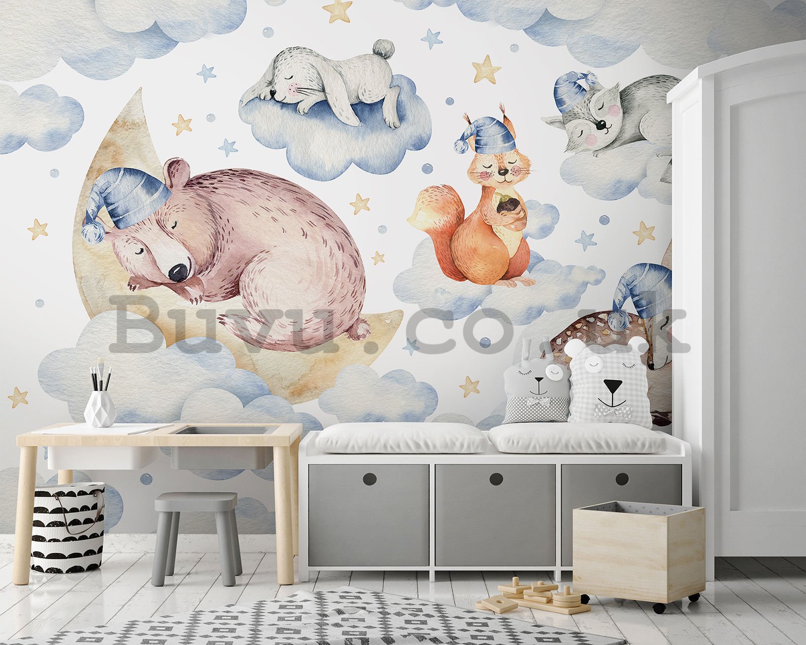 Wall mural vlies: Sleeping animals - 416x254 cm
