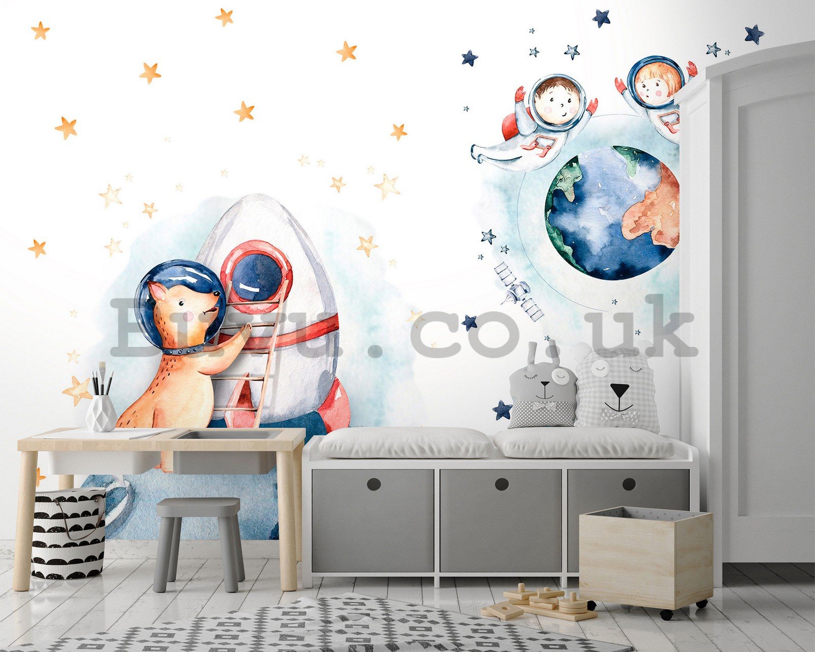 Wall mural vlies: Children's wallpaper space - 254x184 cm