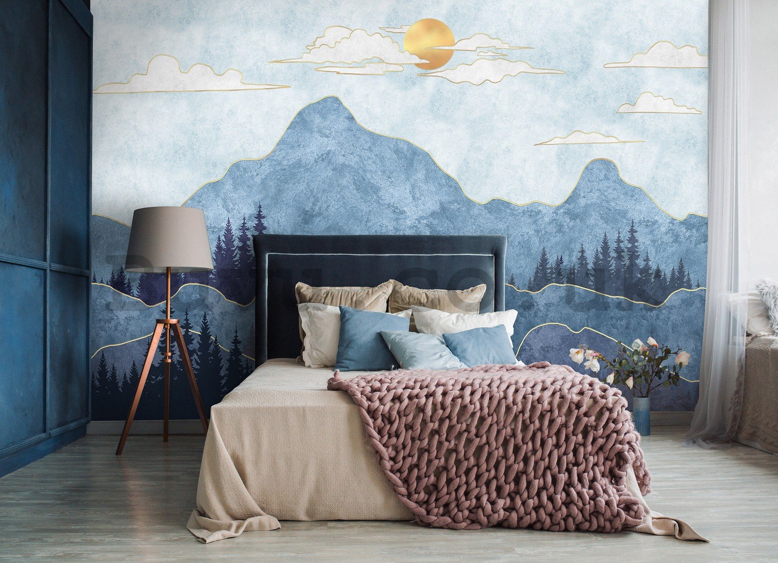 Wall mural vlies: Blue mountains - 254x184 cm