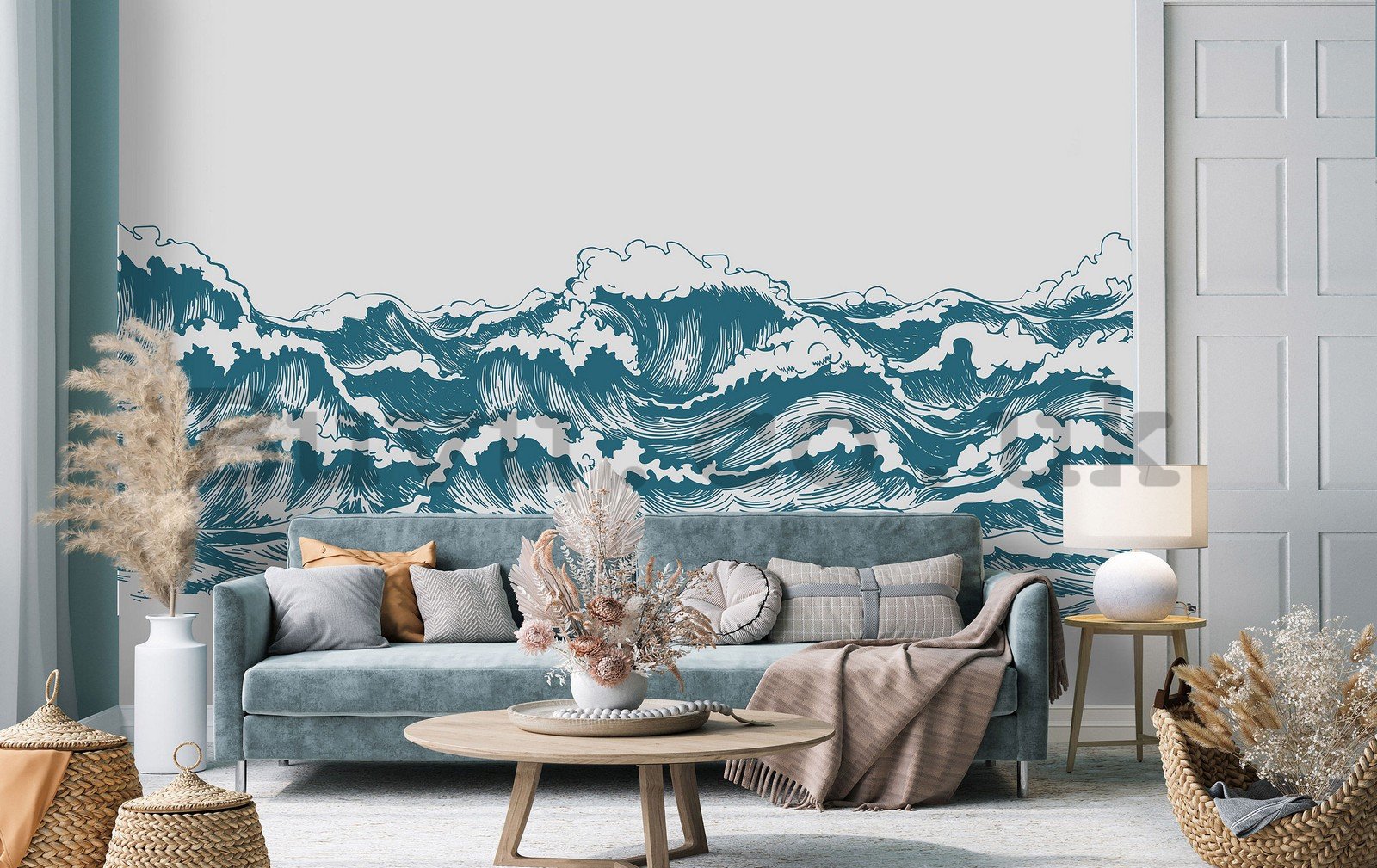 Wall mural vlies: Painted waves - 254x184 cm