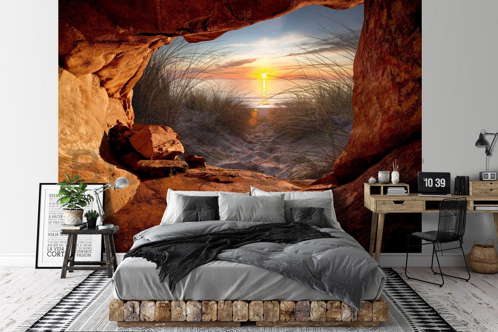 Wall mural vlies: Beach Cave (2) - 254x184 cm