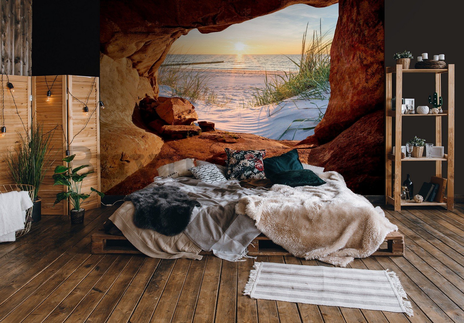 Wall mural vlies: Beach Cave (1) - 368x254 cm