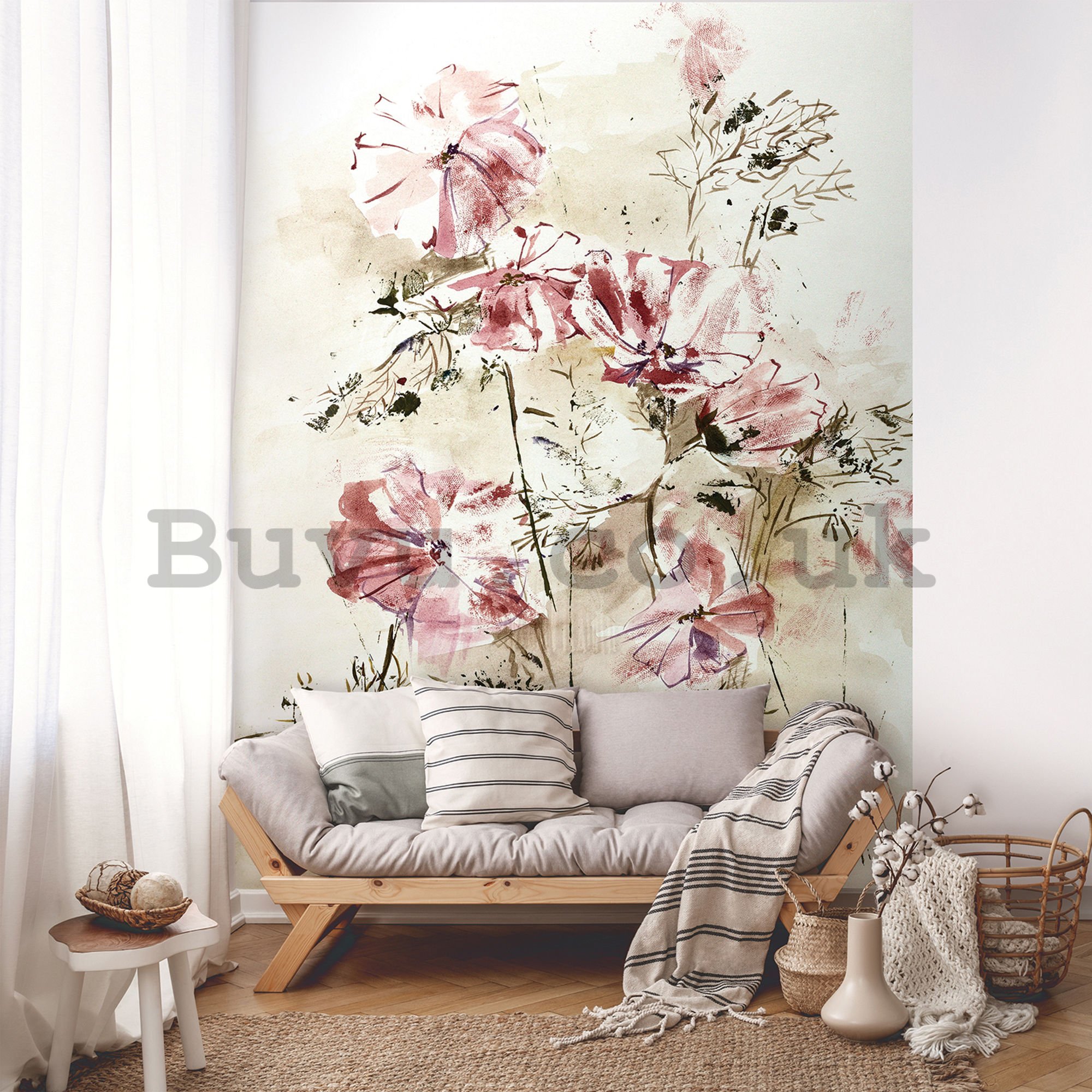 Wall mural vlies: Flower painting (1) - 206x275 cm