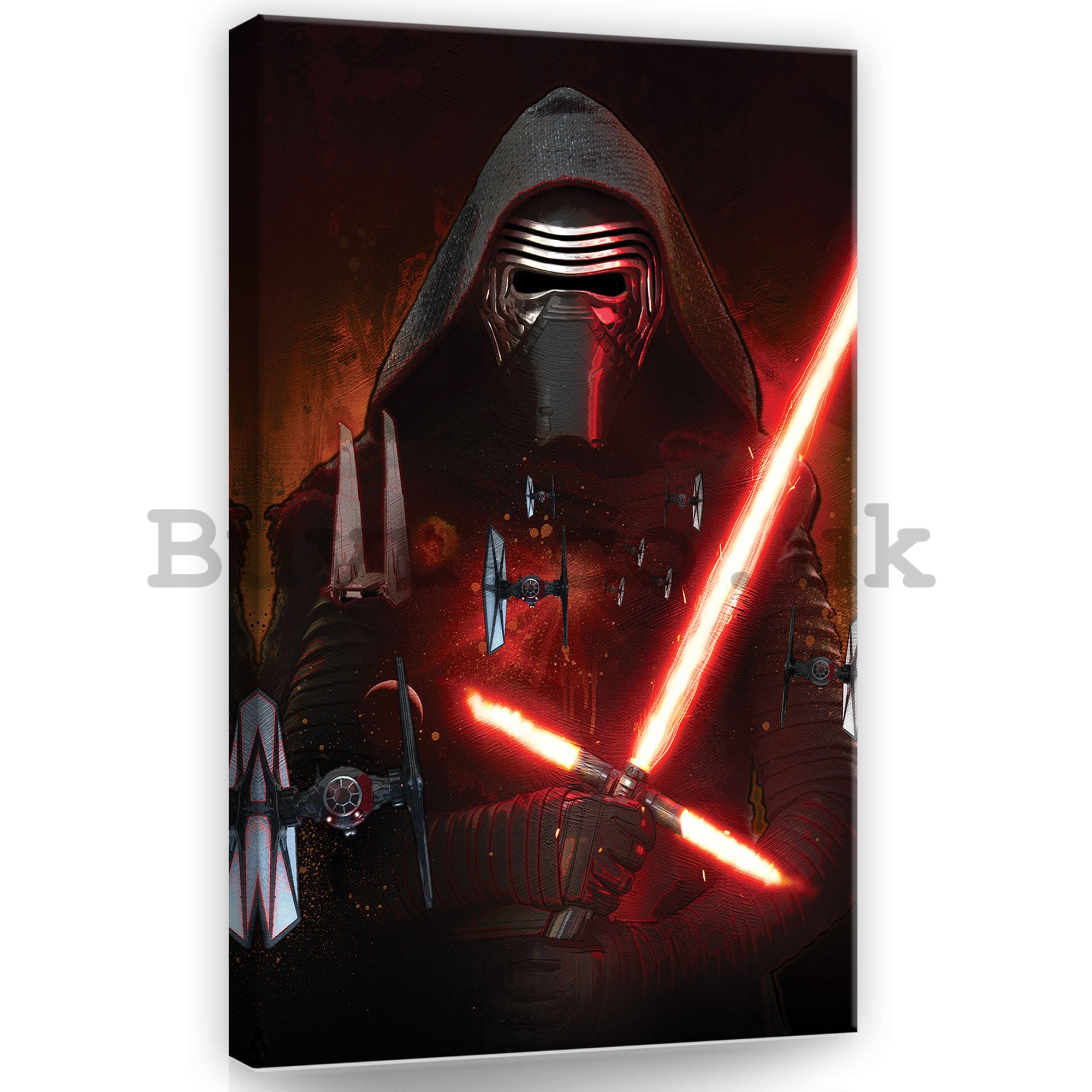 Painting on canvas: Star Wars Kylo Ren & TIE fighters - 40x60 cm