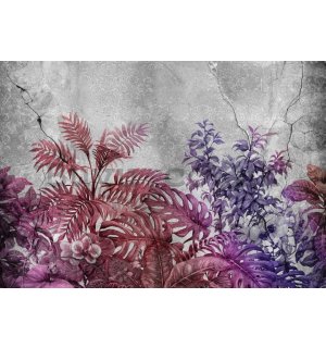 Wall mural vlies: Colorful leaves on the wall - 460x300 cm