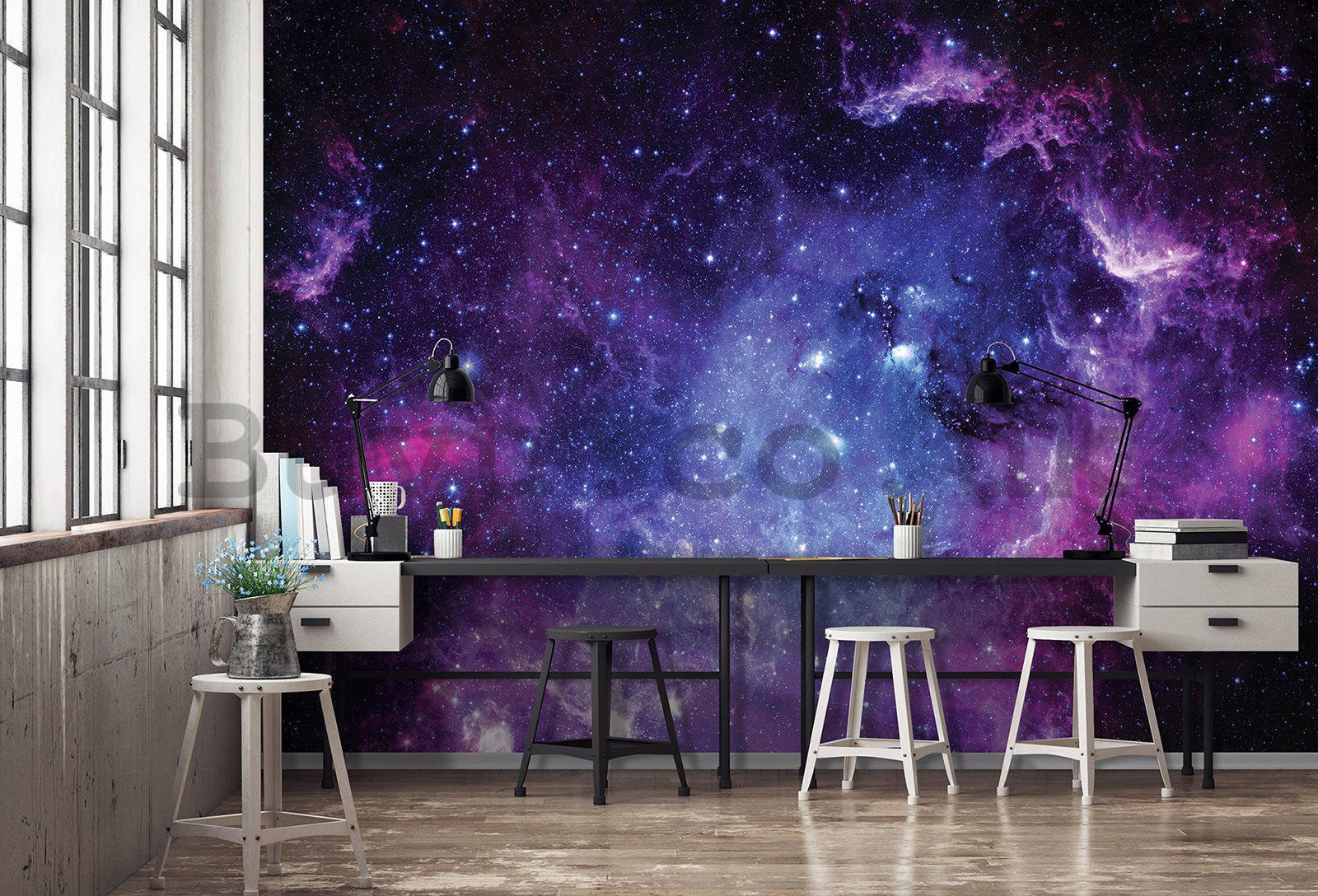Wall mural vlies: Purple Nebula (1) - 460x300 cm