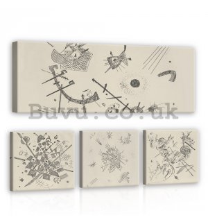 Painting on canvas: Wassily Kandinsky (2) - set 1pc 80x30 cm and 3pc 25,8x24,8 cm