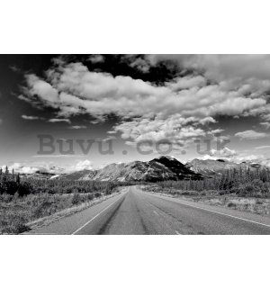 Poster: Alaska Highway (black and white)