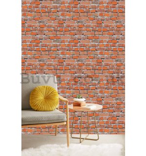 Vinyl wallpaper orange-red brick wall