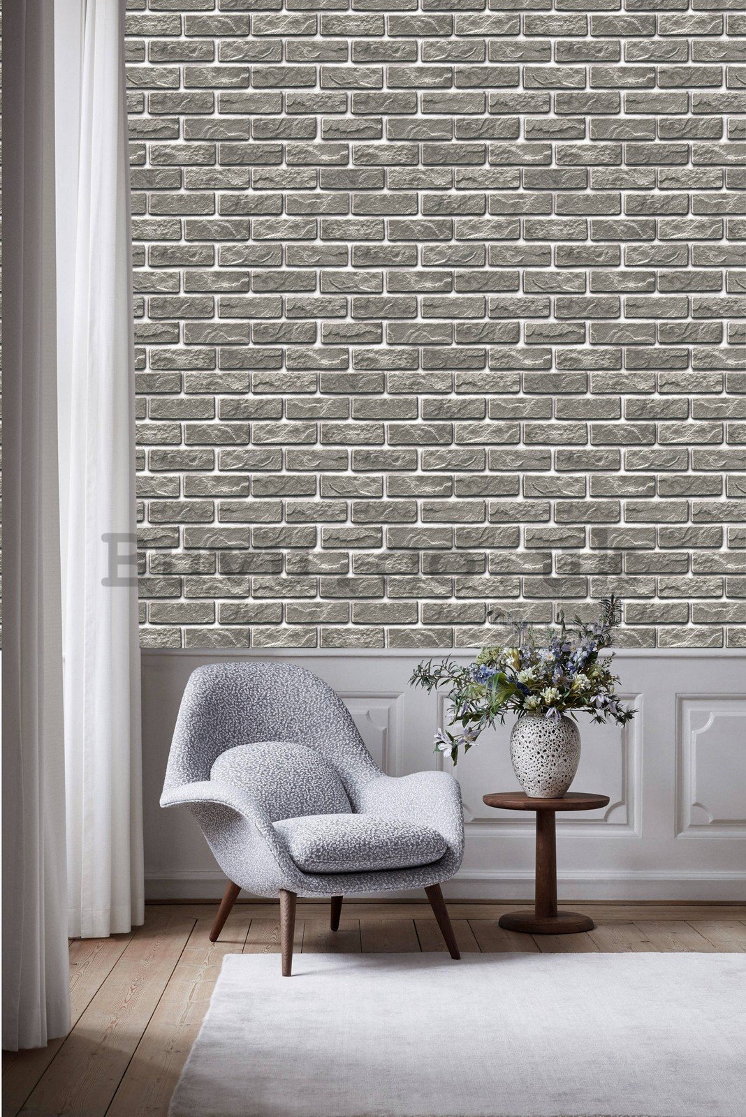 Vinyl wallpaper regular gray brick wall