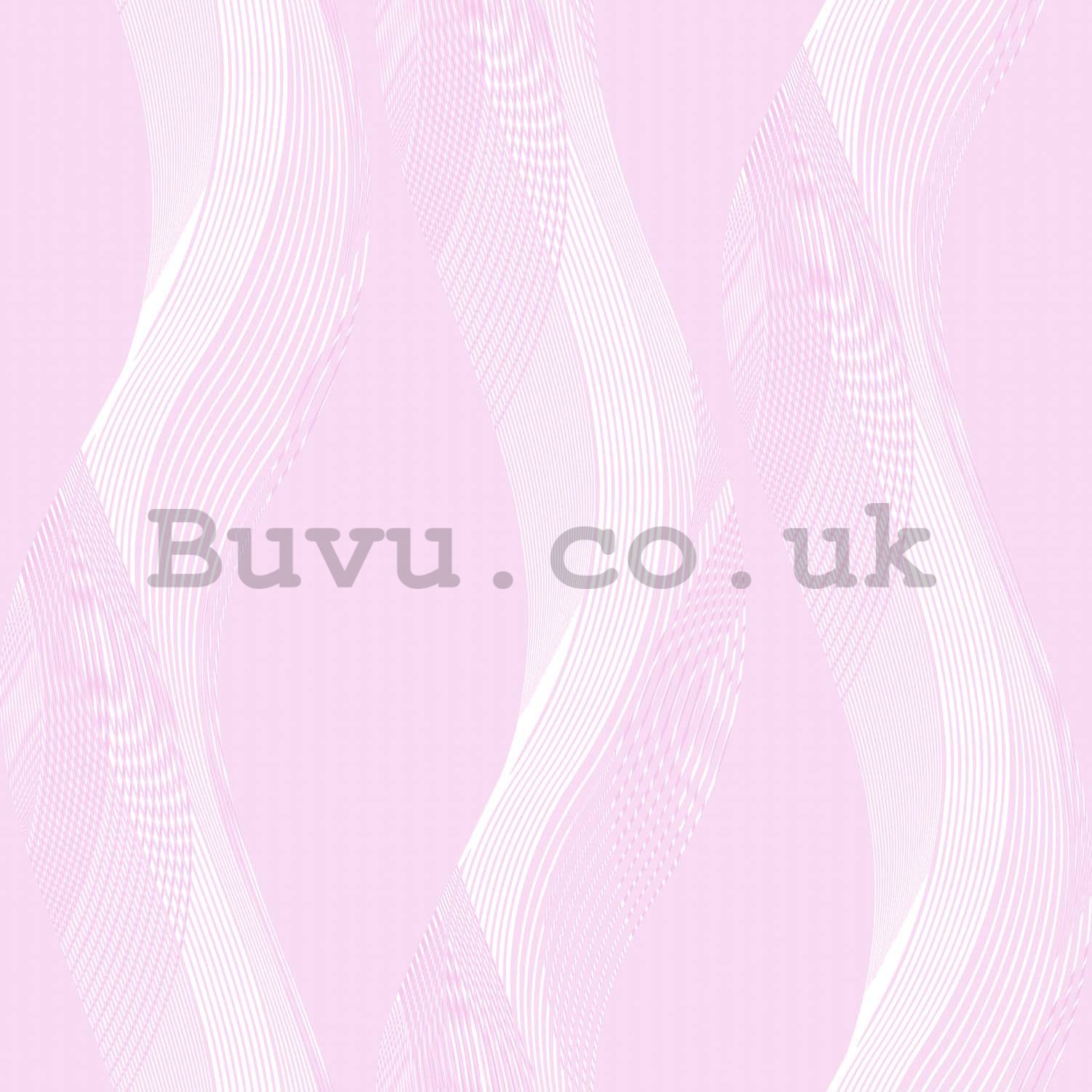 Vinyl wallpaper pink wavy lines