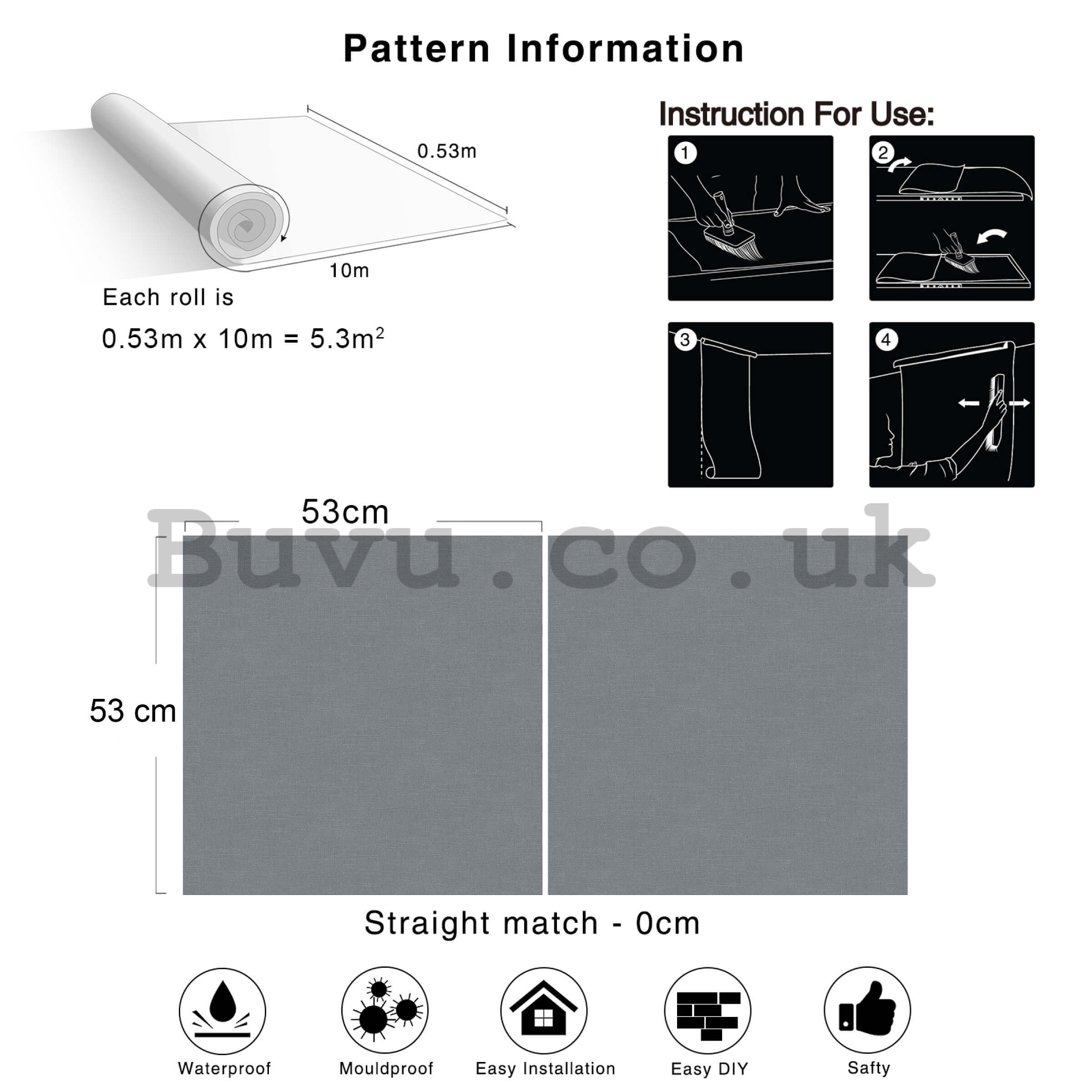 Vinyl wallpaper structured shade of gray