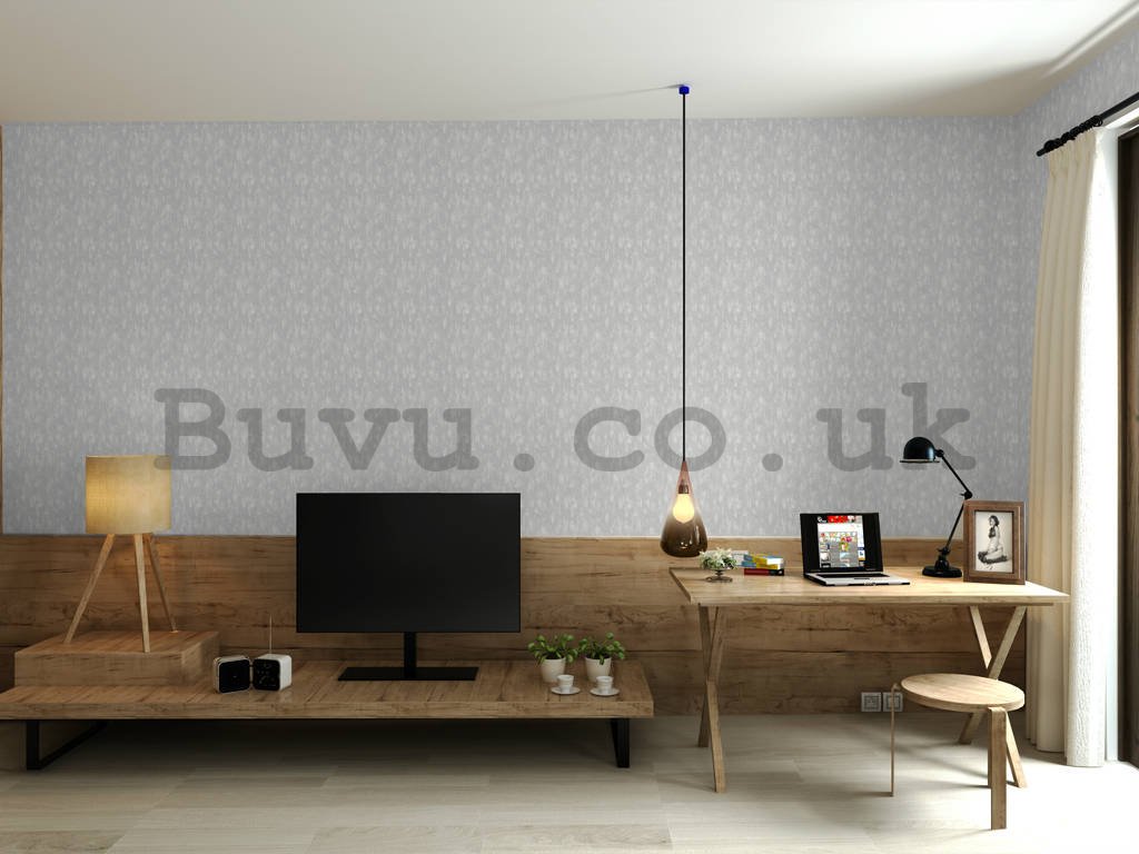 Vinyl wallpaper light gray-white plaster (1)