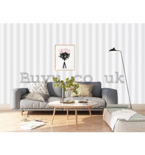 Vinyl wallpaper vertical stripes shades of light gray