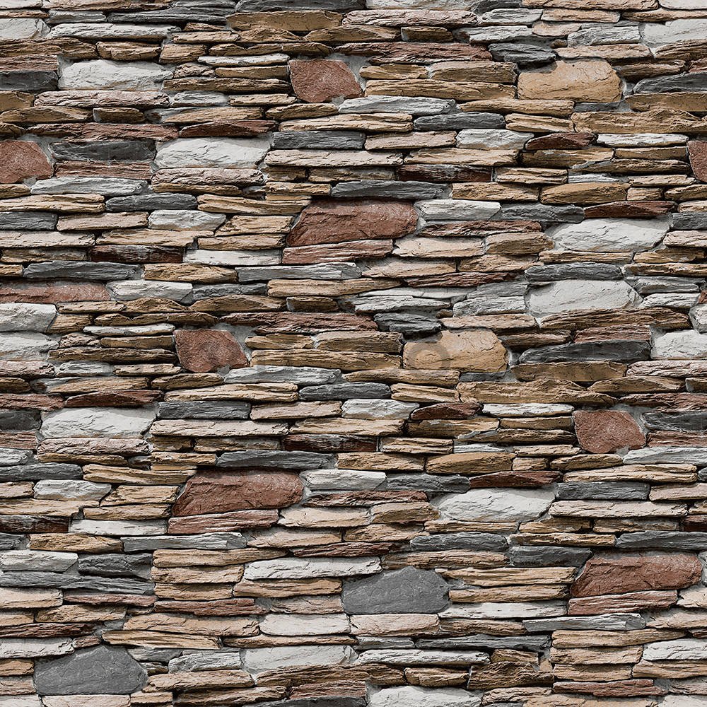 Vinyl wallpaper brown stone wall