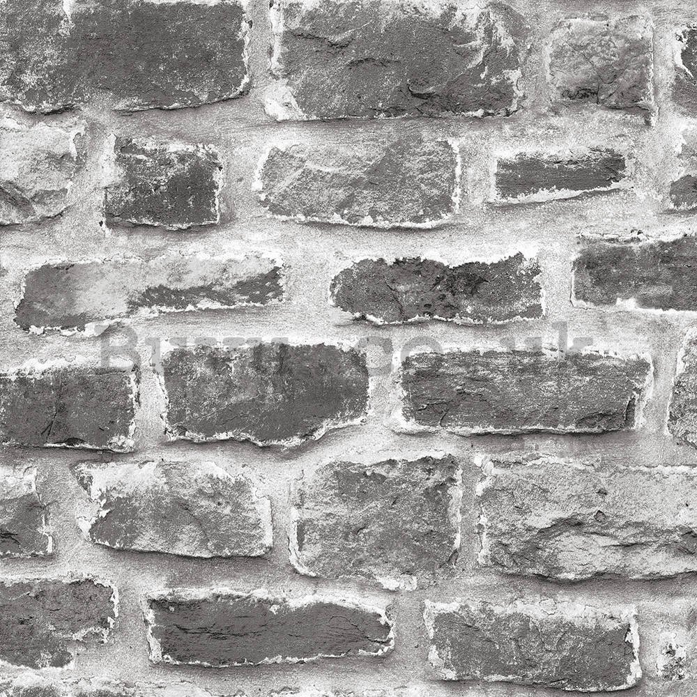 Vinyl wallpaper dark gray stone wall (2)