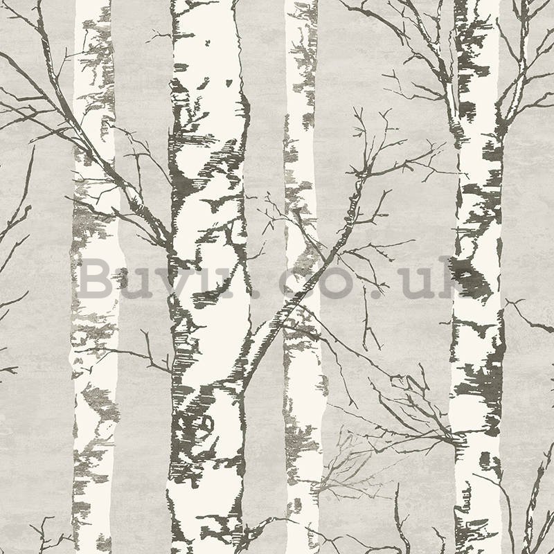 Vinyl wallpaper gray birch