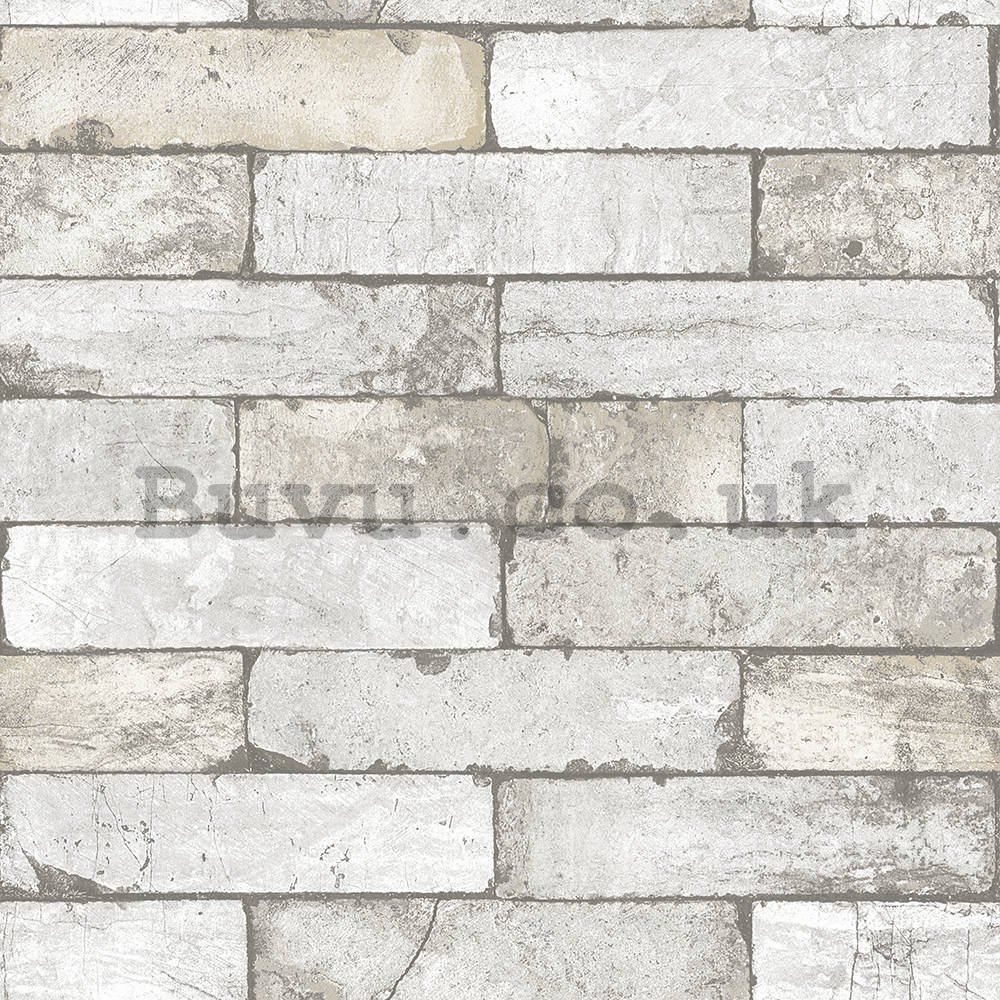 Vinyl wallpaper gray brick wall (7)