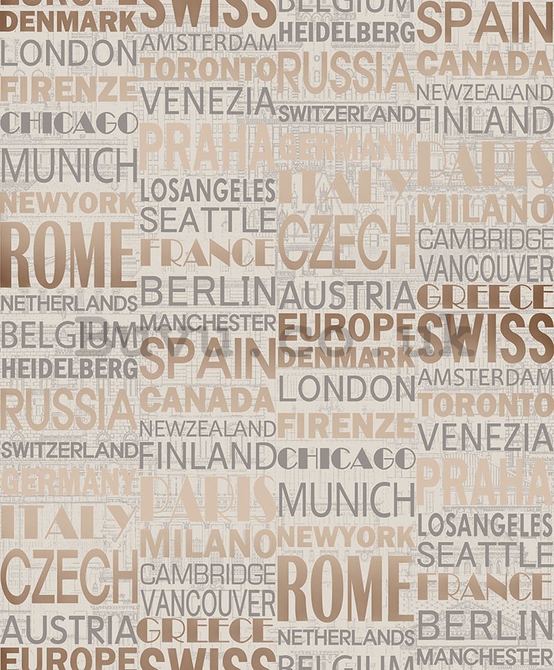 Vinyl wallpaper countries and cities