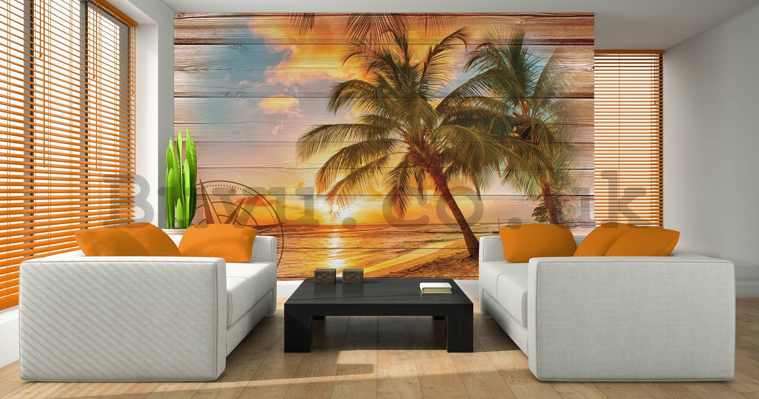 Wall mural vlies: Sunset in paradise (2) - 254x184 cm