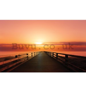 Wall mural: Sunset over the pier - 254x184 cm