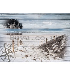 Wall mural vlies: Beach on a postcard - 368x254 cm