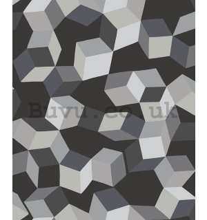 Vinyl wallpaper 3D gray geometric patterns