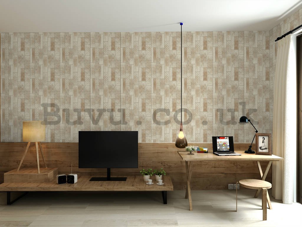 Vinyl wallpaper beige tiles