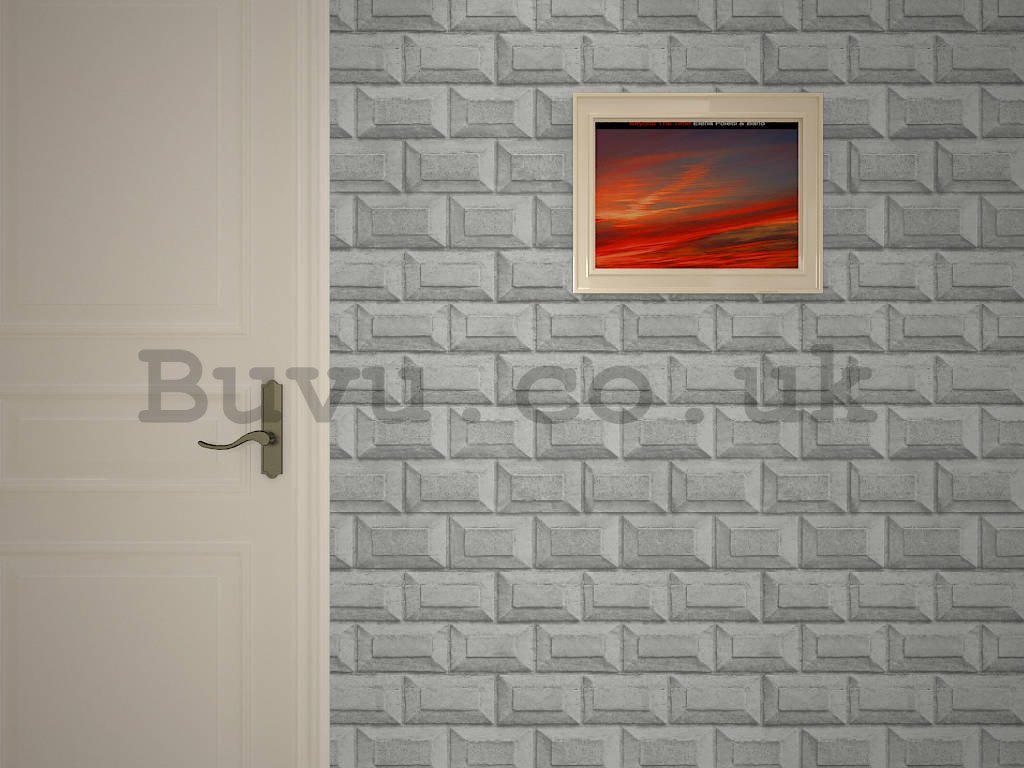 Vinyl wallpaper gray tiles