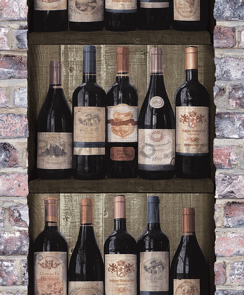 Vinyl wallpaper bottles of wine (2)