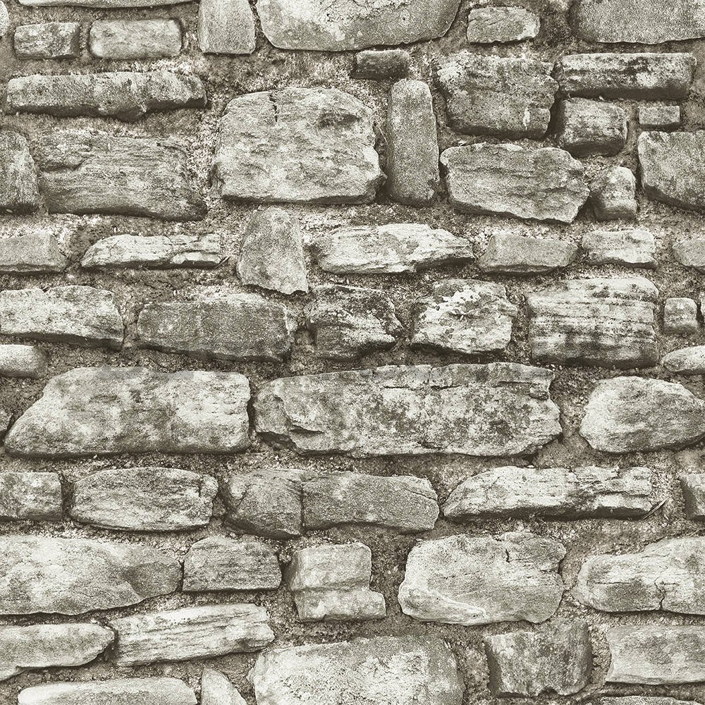 Vinyl wallpaper gray brick wall (5)